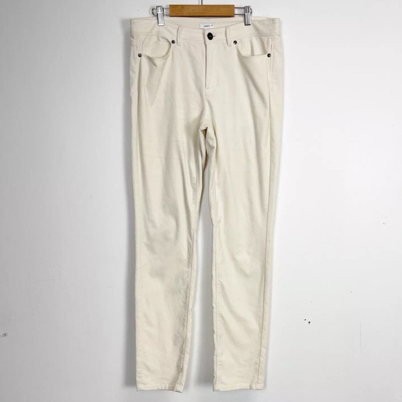 J Jill Pants Womens Size 8 TALL White Velour Cotton Spandex Blend - Picture 1 of 13